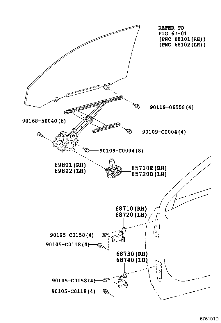 69802-0E040 REGULATOR SUB-ASSY, FRONT DOOR WINDOW, LH product image