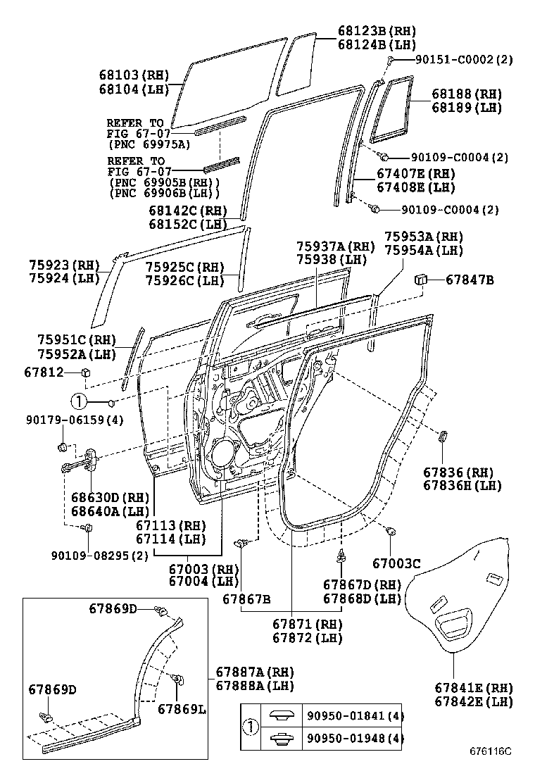67003-0E040 PANEL SUB-ASSY, REAR DOOR, RH product image