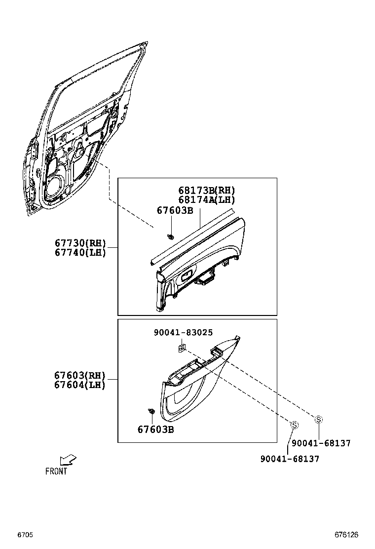 67003-B1010 PANEL SUB-ASSY, REAR DOOR, RH product image