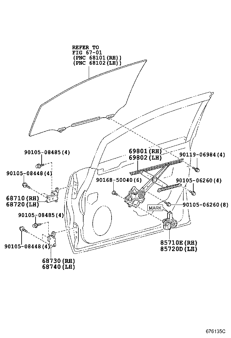 85710-75050 MOTOR ASSY, POWER WINDOW REGULATOR, RH product image