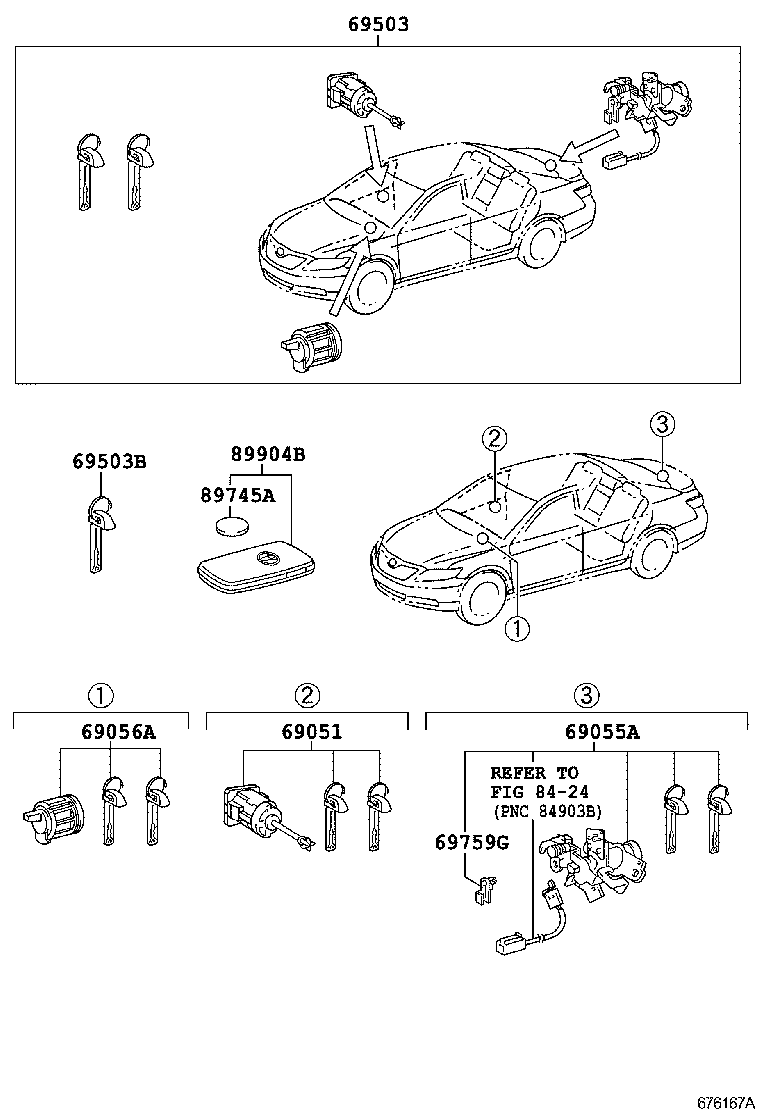 69005-06350 CYLINDER SET, LOCK product image
