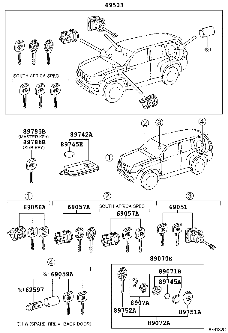 69005-60F00 CYLINDER SET, LOCK product image