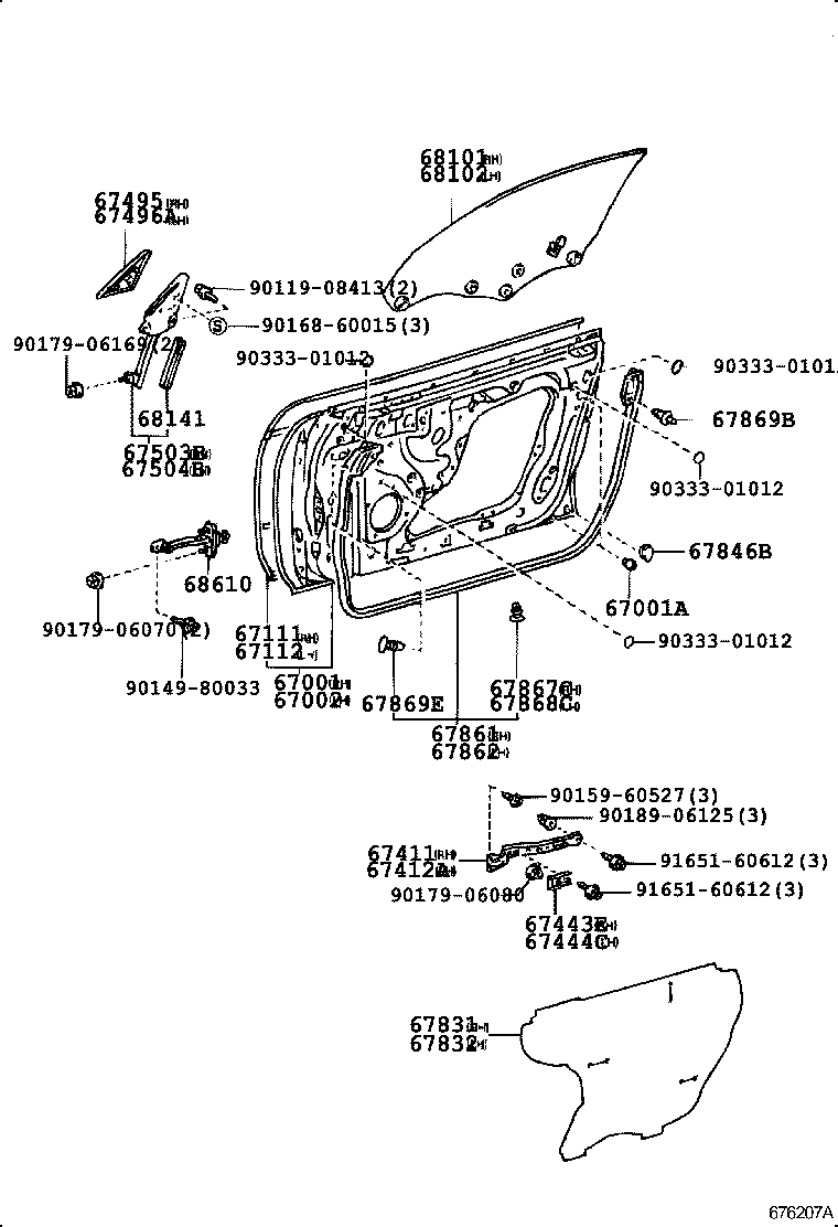 67112-22200 PANEL, FRONT DOOR, OUTER LH product image