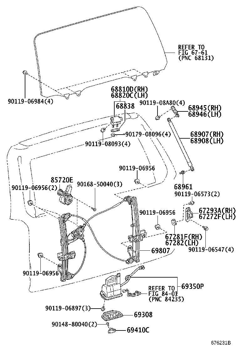 Toyota 67281-35030 STOPPER, BACK DOOR, LOWER