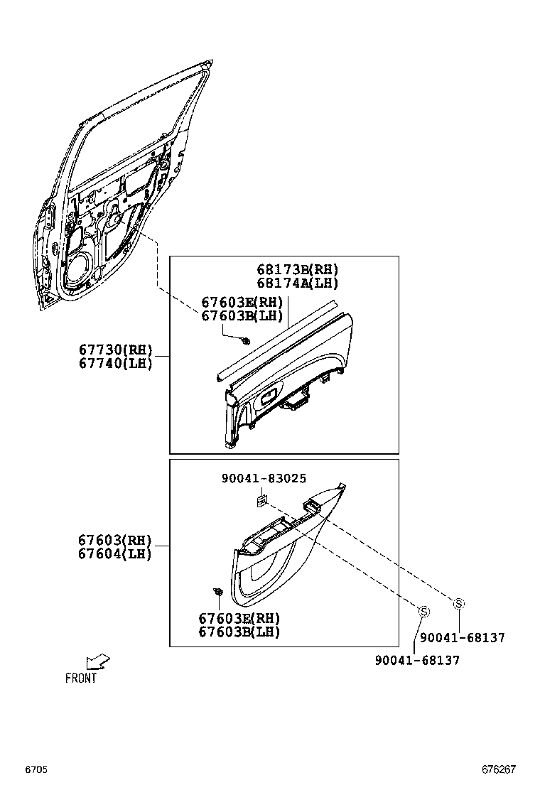 67003-B1010 PANEL SUB-ASSY, REAR DOOR, RH product image