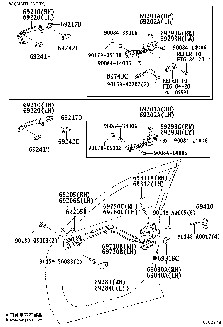 Toyota 69201-0E060 FRAME SUB-ASSY, FRONT DOOR OUTSIDE HANDLE, RH