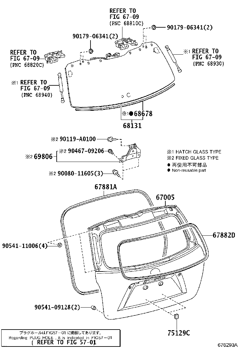 Toyota 67005-0E232 PANEL SUB-ASSY, BACK DOOR