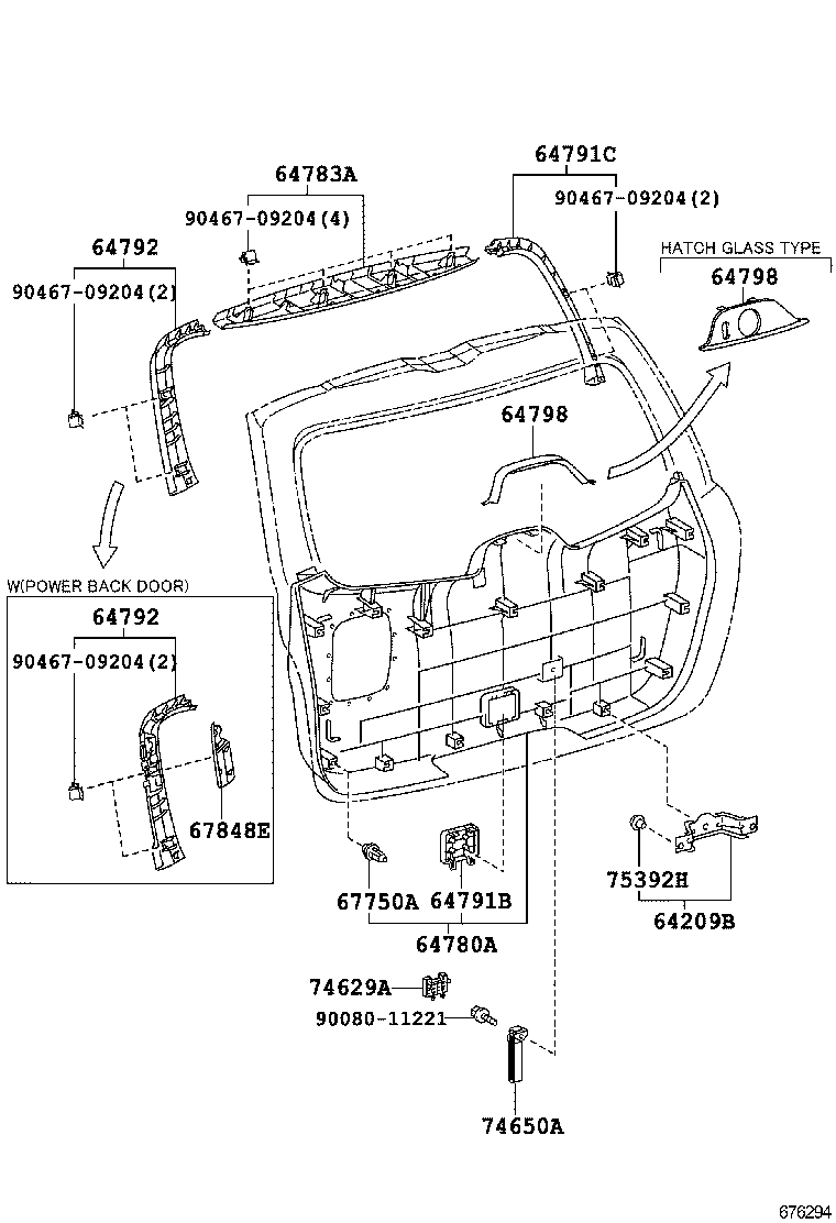67005-0E232 PANEL SUB-ASSY, BACK DOOR product image