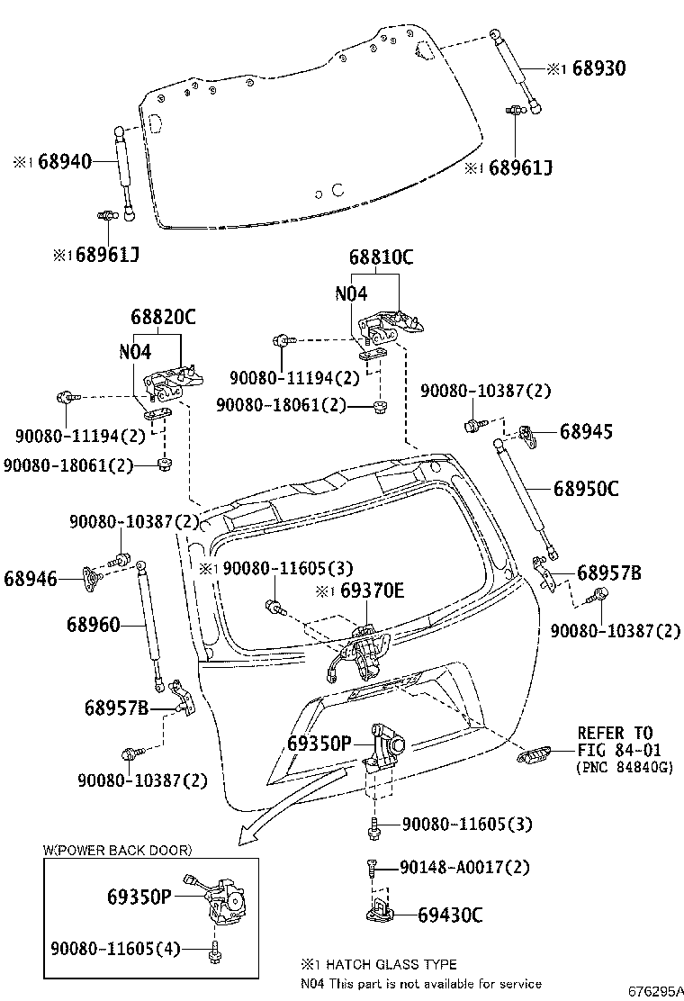 Toyota 68820-0E040 HINGE ASSY, BACK DOOR, LH