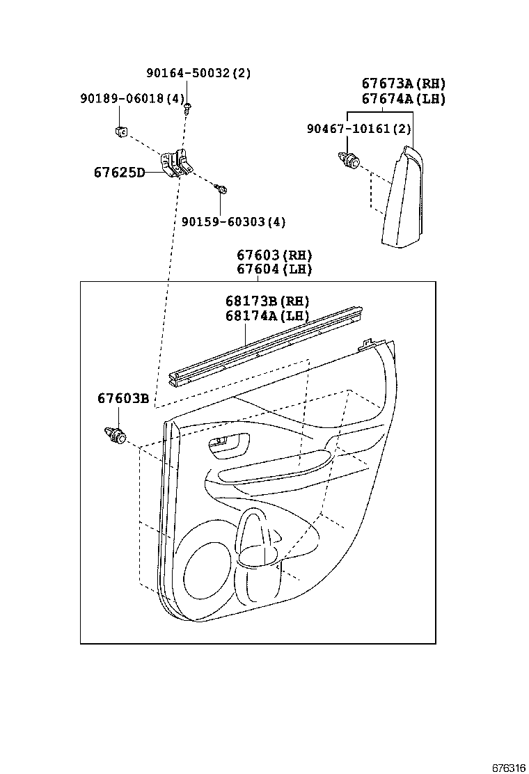 67113-52170 PANEL, REAR DOOR, OUTER RH product image
