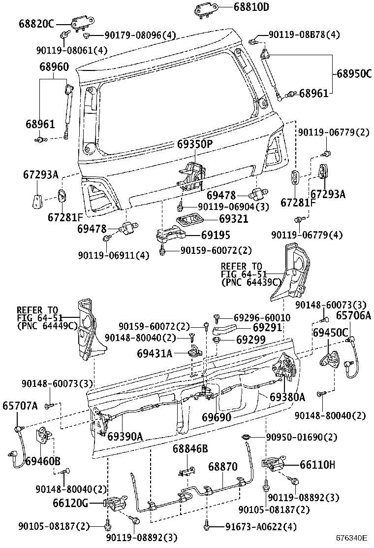 68960-69175 STAY ASSY, BACK DOOR, LH product image