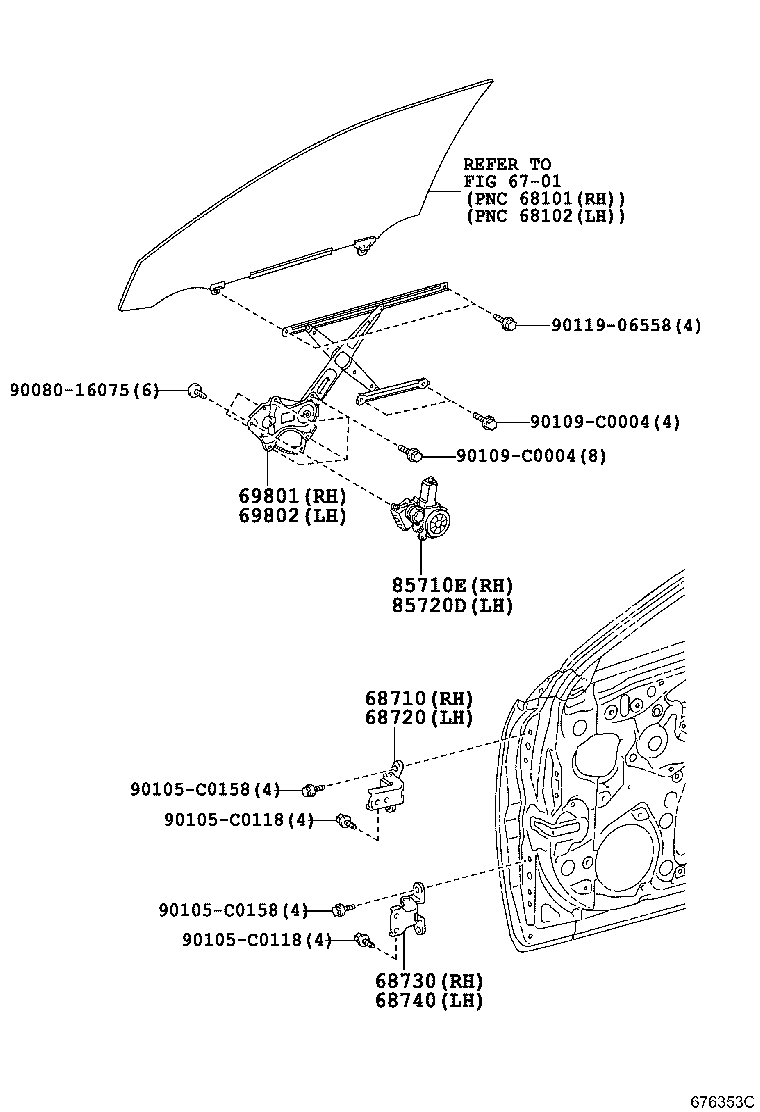 85710-0N021 MOTOR ASSY, POWER WINDOW REGULATOR, RH product image