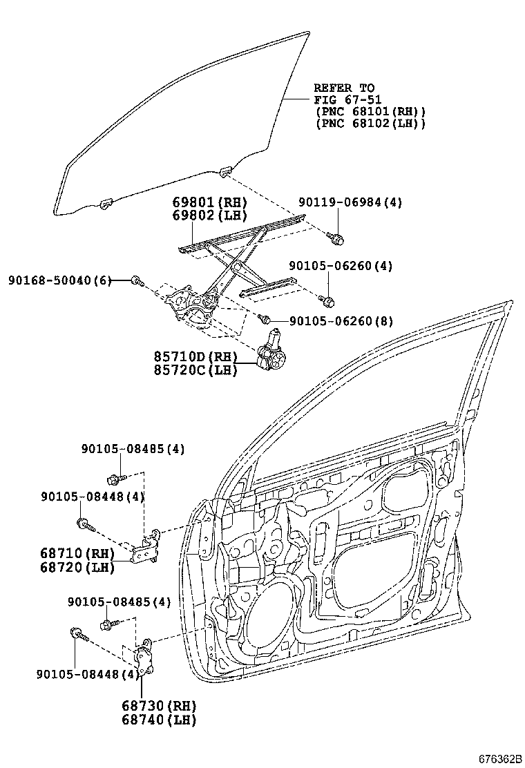 Toyota 85720-60360 MOTOR ASSY, POWER WINDOW REGULATOR, LH