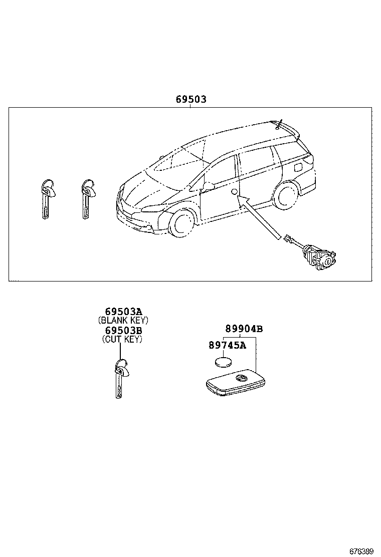 69005-0M010 CYLINDER SET, LOCK product image