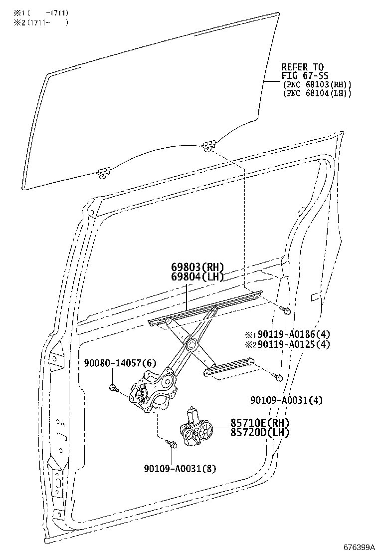 Toyota 85710-08061 MOTOR ASSY, POWER WINDOW REGULATOR, RH