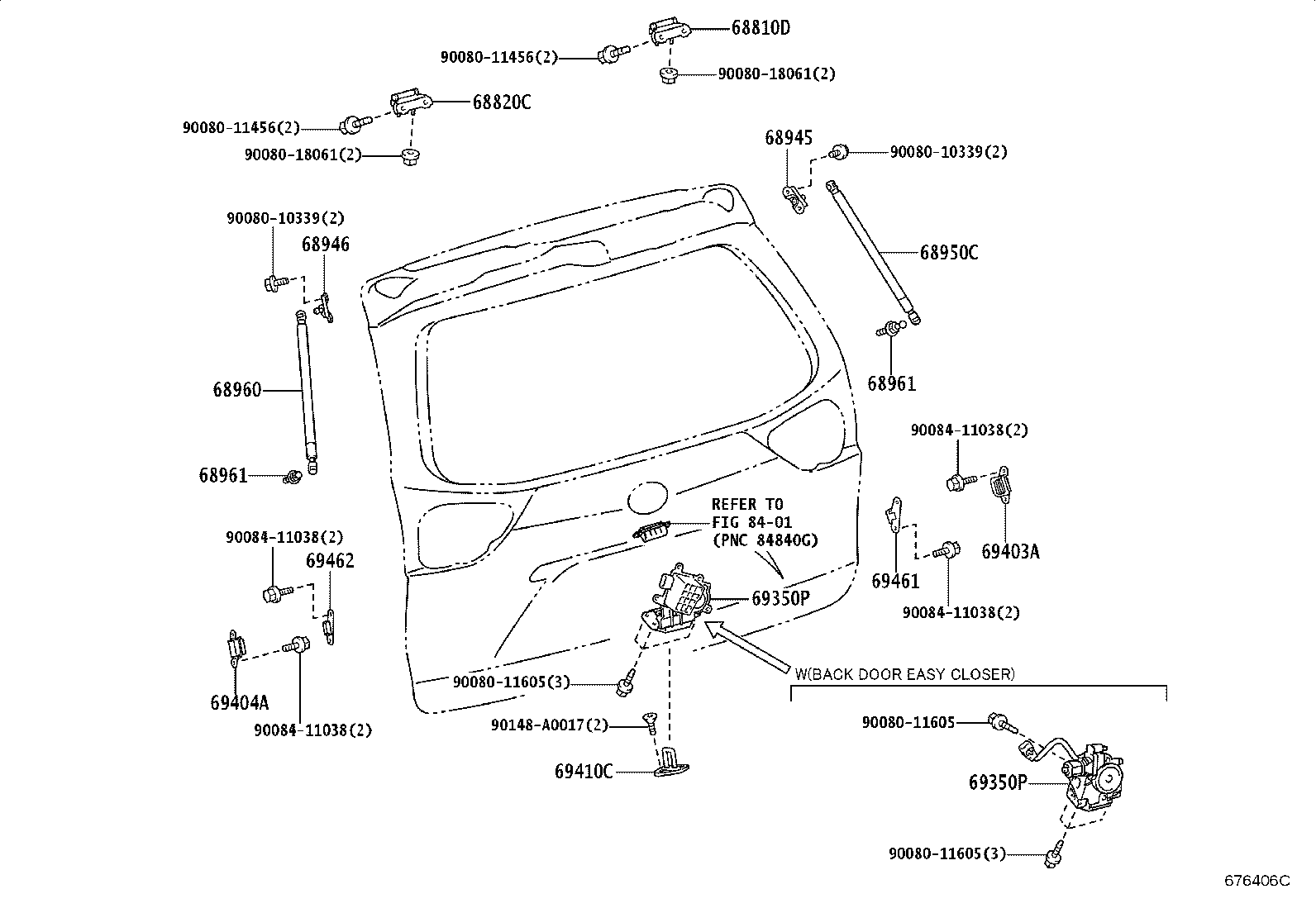 Toyota 68950-08012 STAY ASSY, BACK DOOR, RH