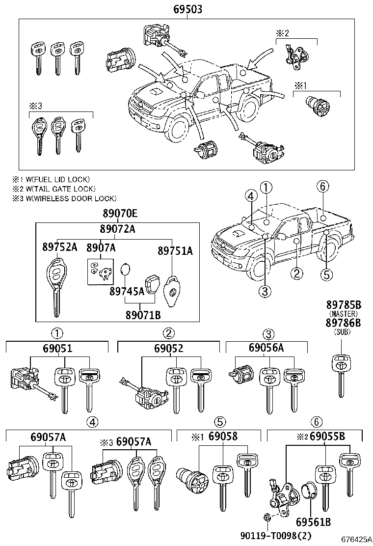 69005-0K031 CYLINDER SET, LOCK product image