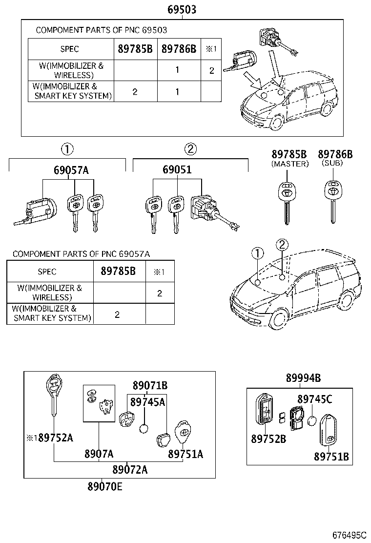 69005-68060 CYLINDER SET, LOCK product image