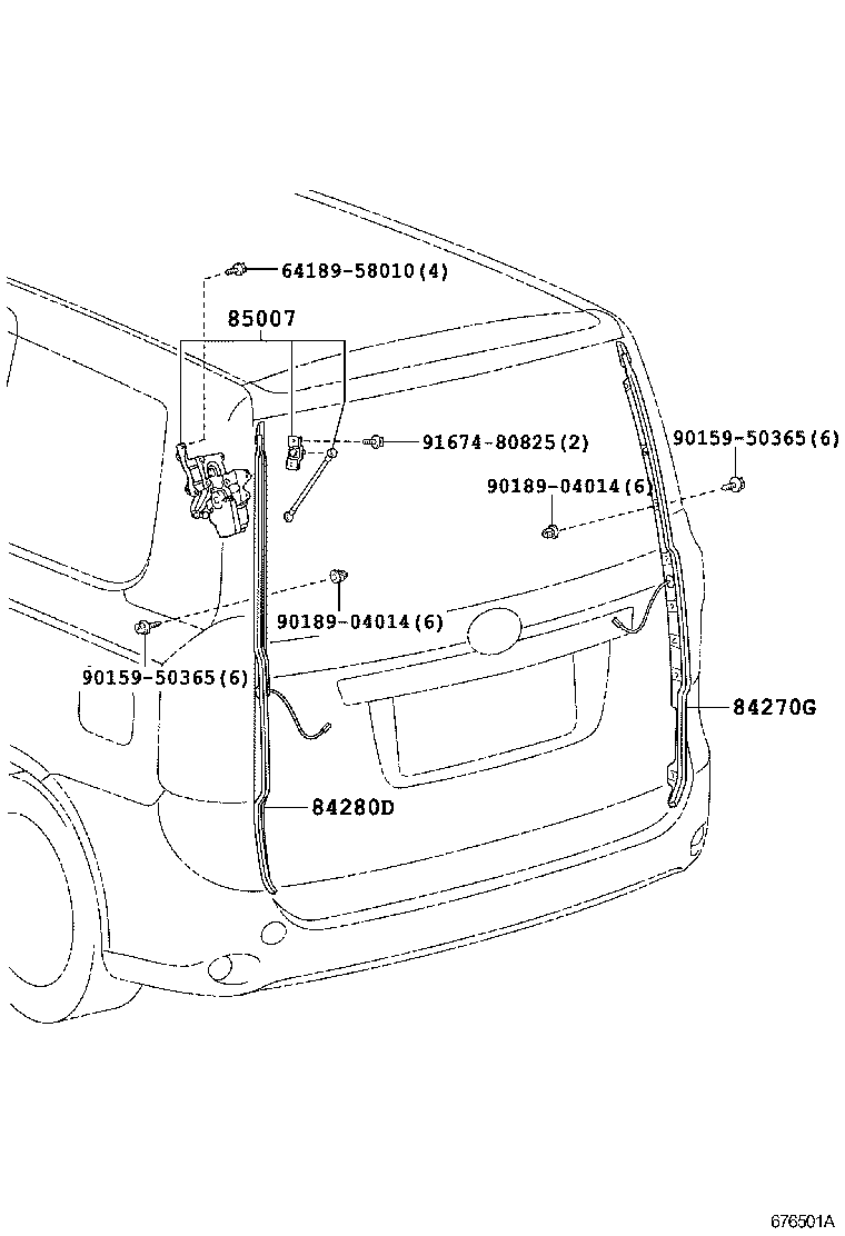 68960-28392 STAY ASSY, BACK DOOR, LH product image