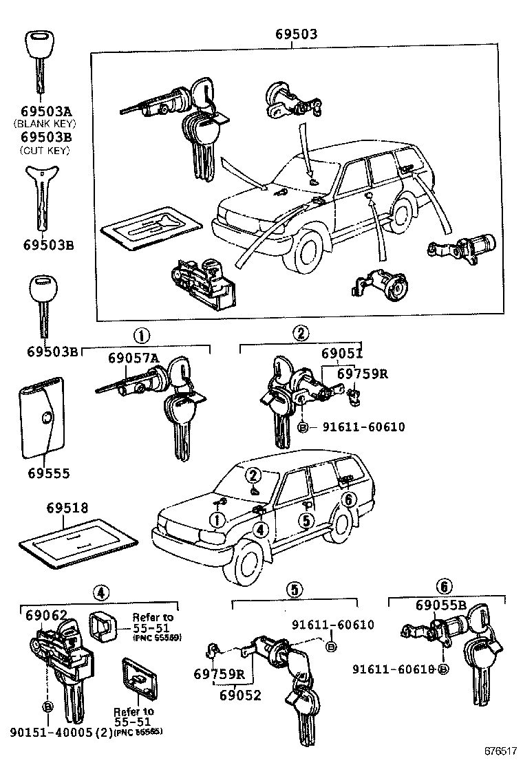 69005-60190 CYLINDER SET, LOCK product image