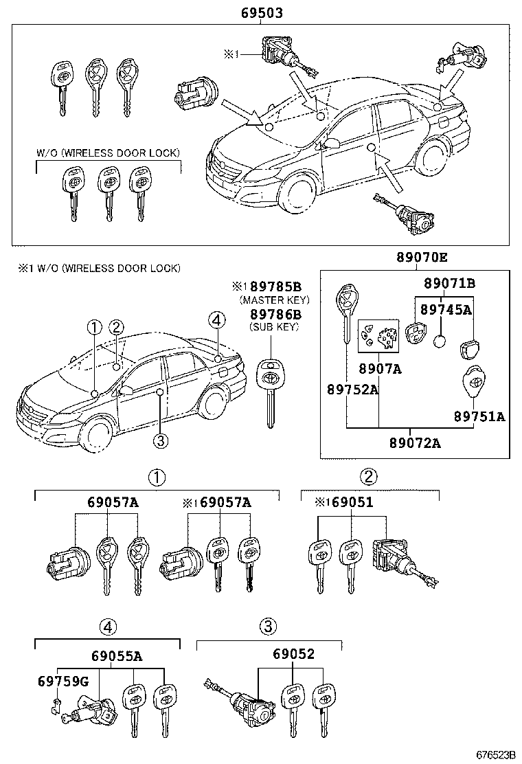 69005-12F20 CYLINDER SET, LOCK product image