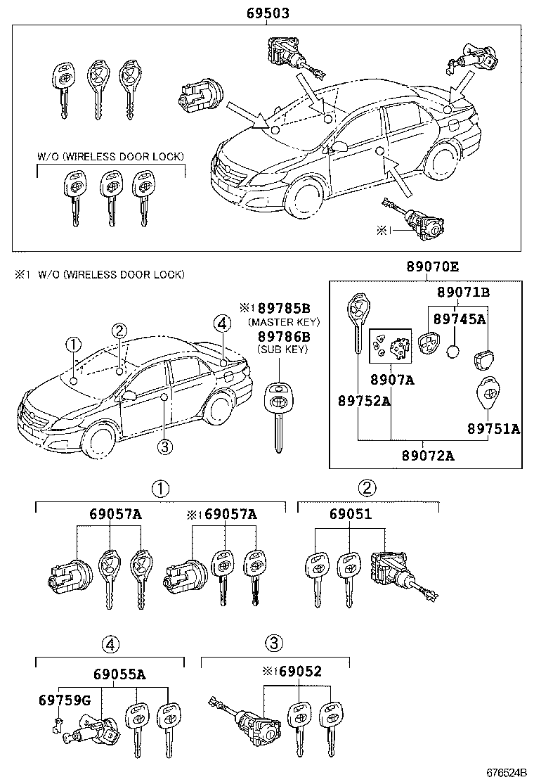 69005-12F20 CYLINDER SET, LOCK product image