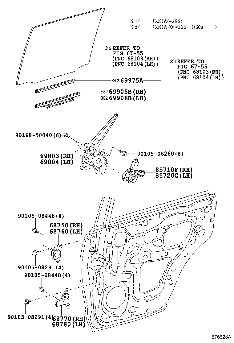 69905-0C020 CHANNEL SUB-ASSY, REAR DOOR GLASS, RH product image