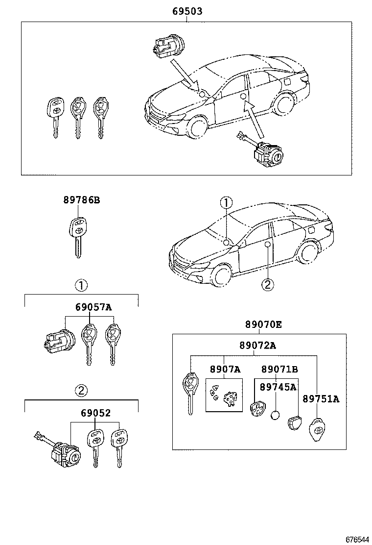 69005-0P030 CYLINDER SET, LOCK product image
