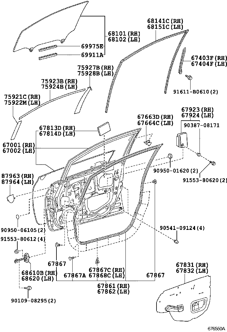 67610-12L50-J7 BOARD SUB-ASSY, FRONT DOOR TRIM, RH product image