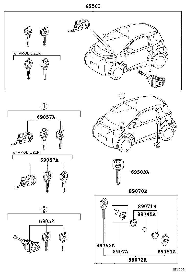 69005-74180 CYLINDER SET, LOCK product image