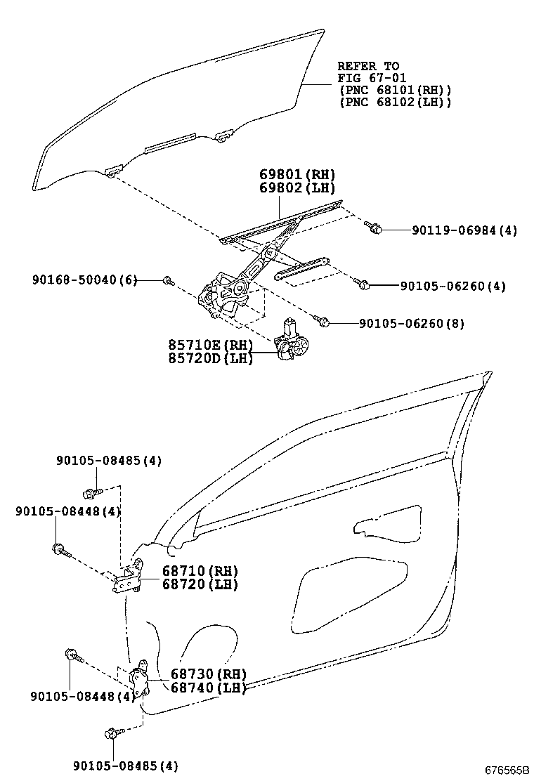 Toyota 85720-21050 MOTOR ASSY, POWER WINDOW REGULATOR, LH