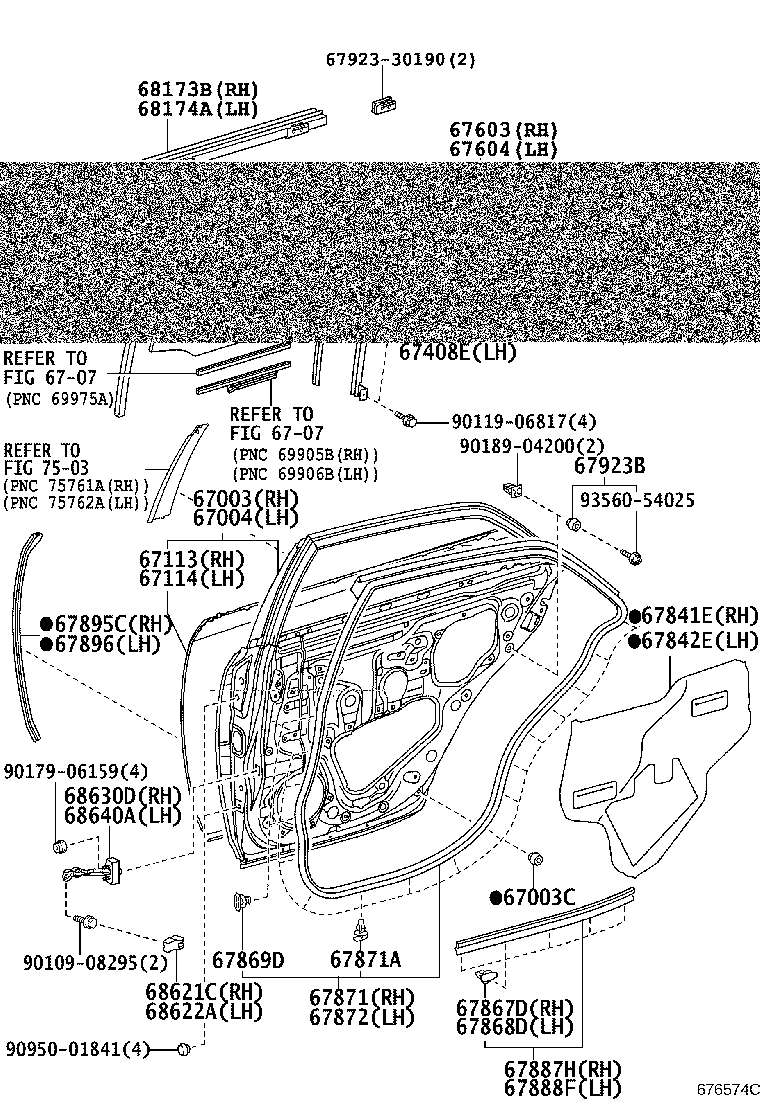 67003-30632 PANEL SUB-ASSY, REAR DOOR, RH product image