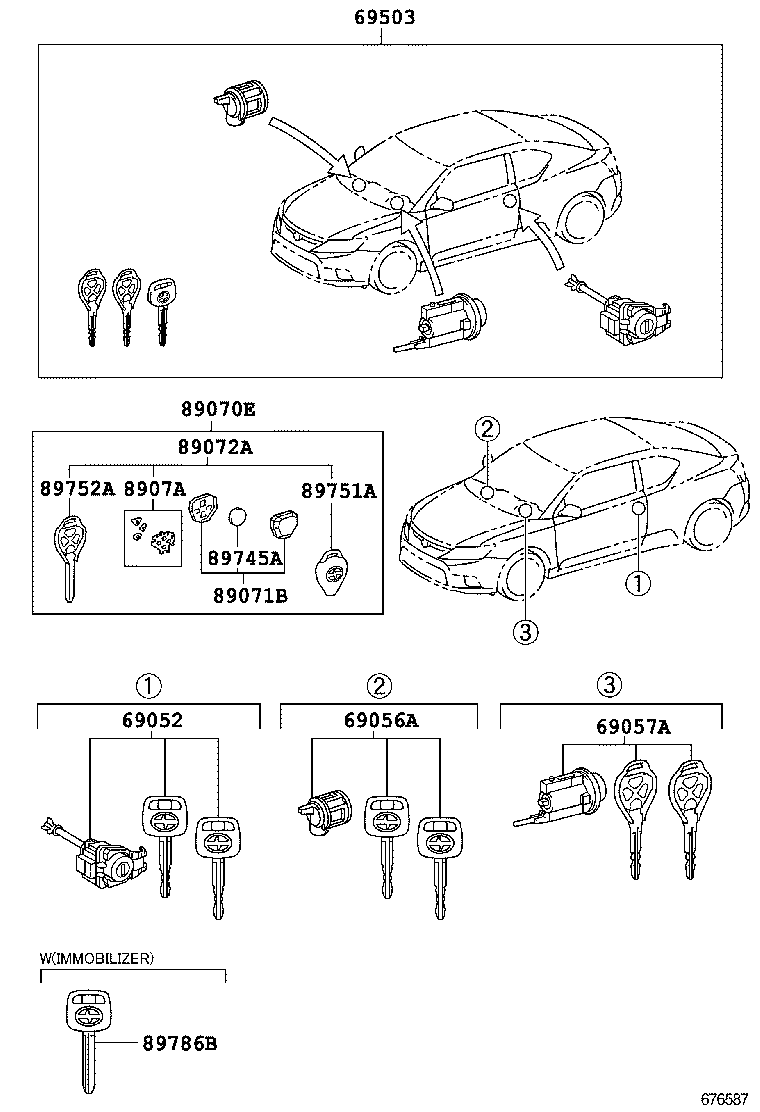 69005-21240 CYLINDER SET, LOCK product image