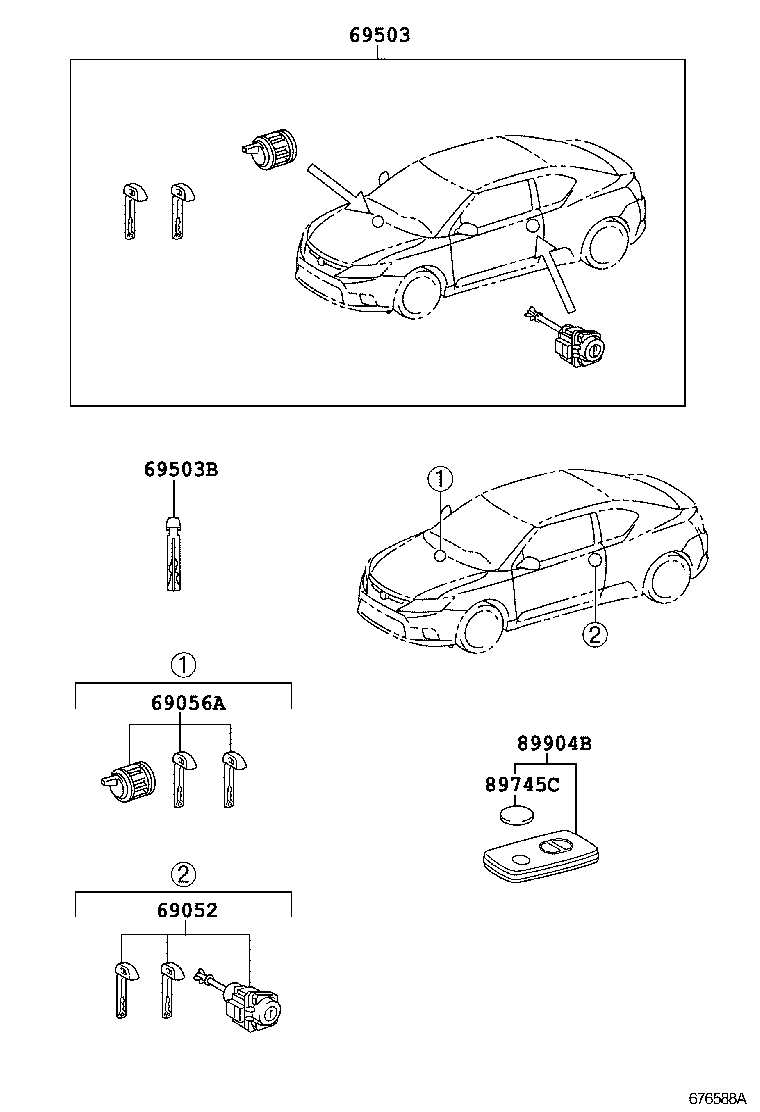 69005-21250 CYLINDER SET, LOCK product image