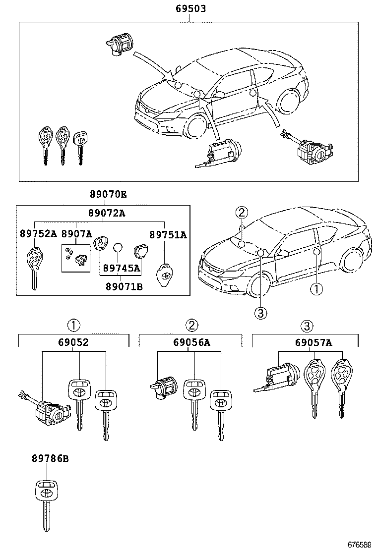 69005-21250 CYLINDER SET, LOCK product image