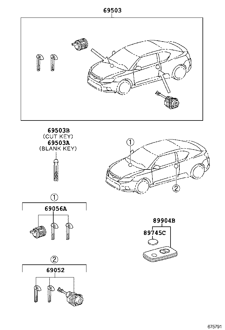 69005-21240 CYLINDER SET, LOCK product image