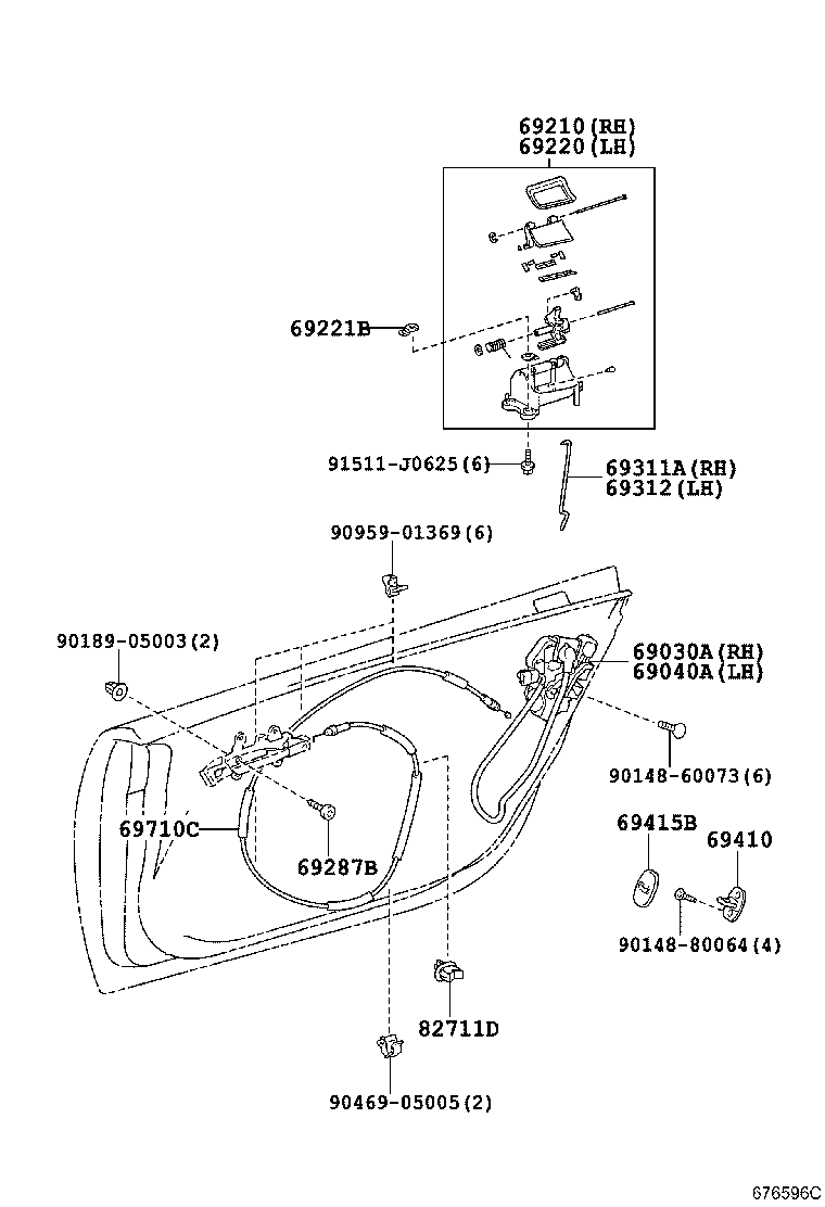 Toyota 69040-77010 LOCK ASSY, FRONT DOOR W/MOTOR, LH