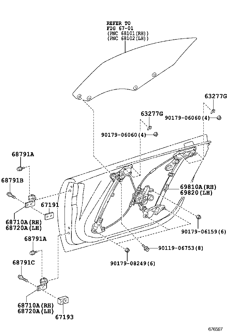 68720-77010 HINGE ASSY, FRONT DOOR, LH product image