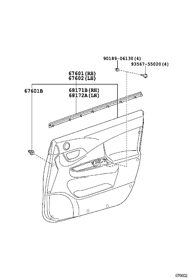 67404-52200 FRAME SUB-ASSY, FRONT DOOR, REAR LOWER LH product image