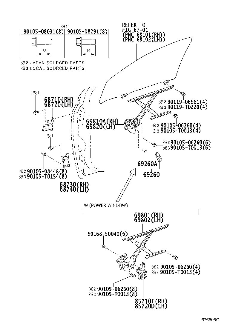 69802-0D210 REGULATOR SUB-ASSY, FRONT DOOR WINDOW, LH product image