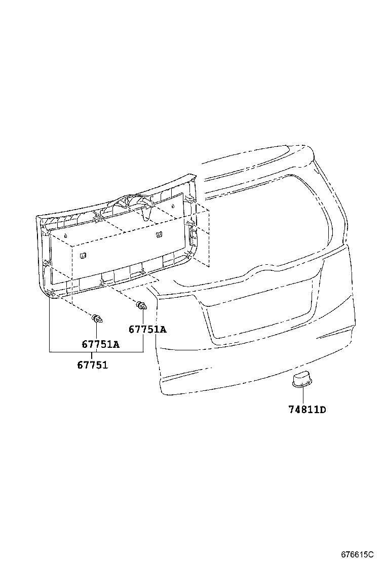 67005-52810 PANEL SUB-ASSY, BACK DOOR product image