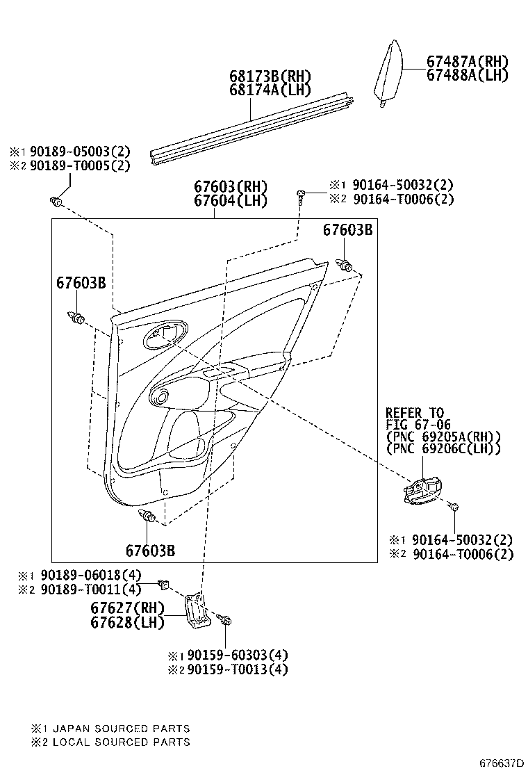 67003-0D220 PANEL SUB-ASSY, REAR DOOR, RH product image