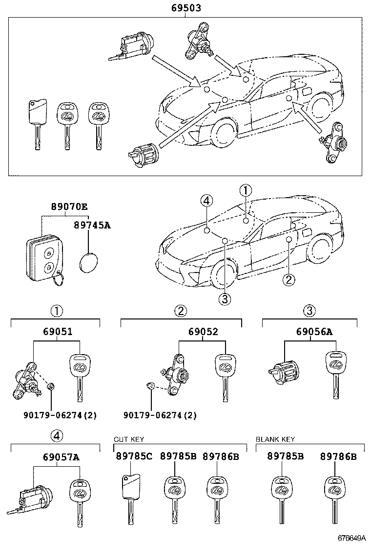 69005-77020 CYLINDER SET, LOCK product image