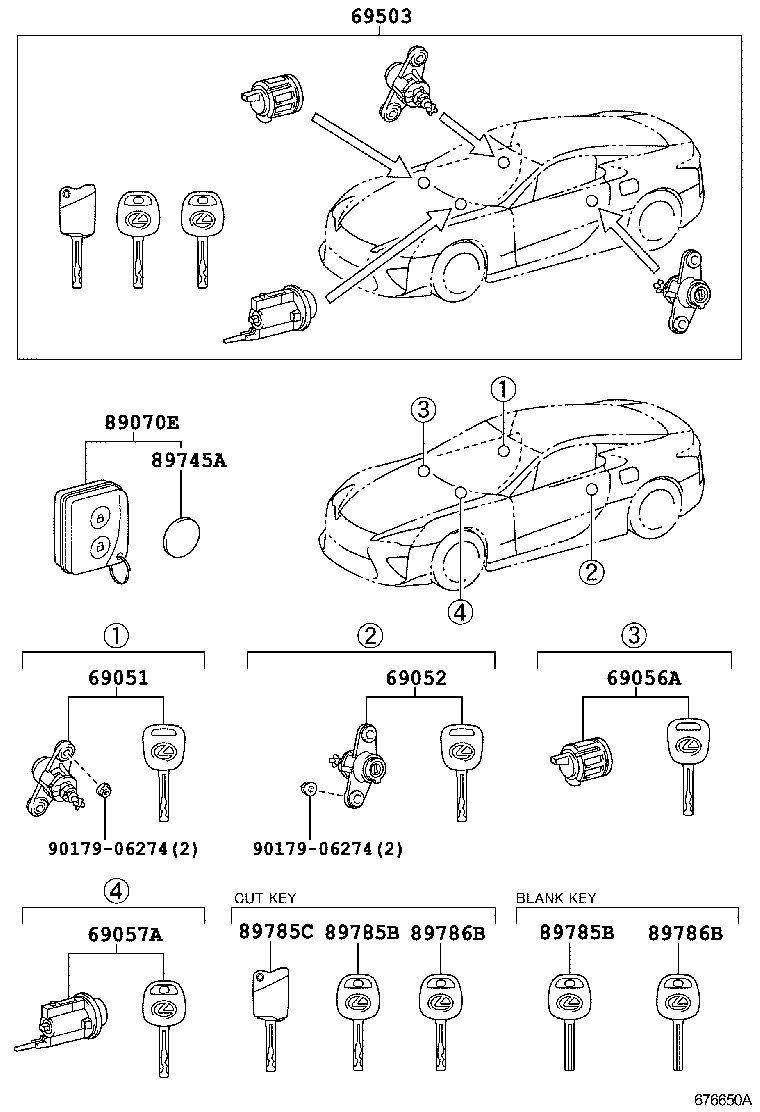 69005-77020 CYLINDER SET, LOCK product image