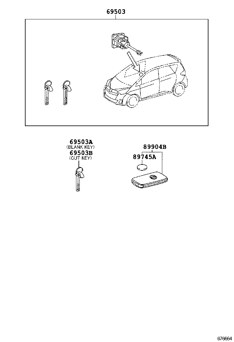 69005-52J90 CYLINDER SET, LOCK product image