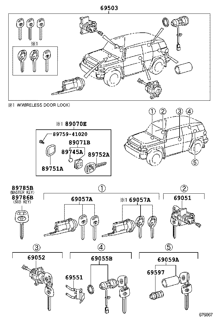 69005-35B20 CYLINDER SET, LOCK product image