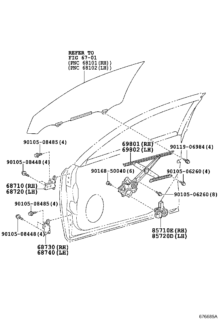 Toyota 85720-60331 MOTOR ASSY, POWER WINDOW REGULATOR, LH