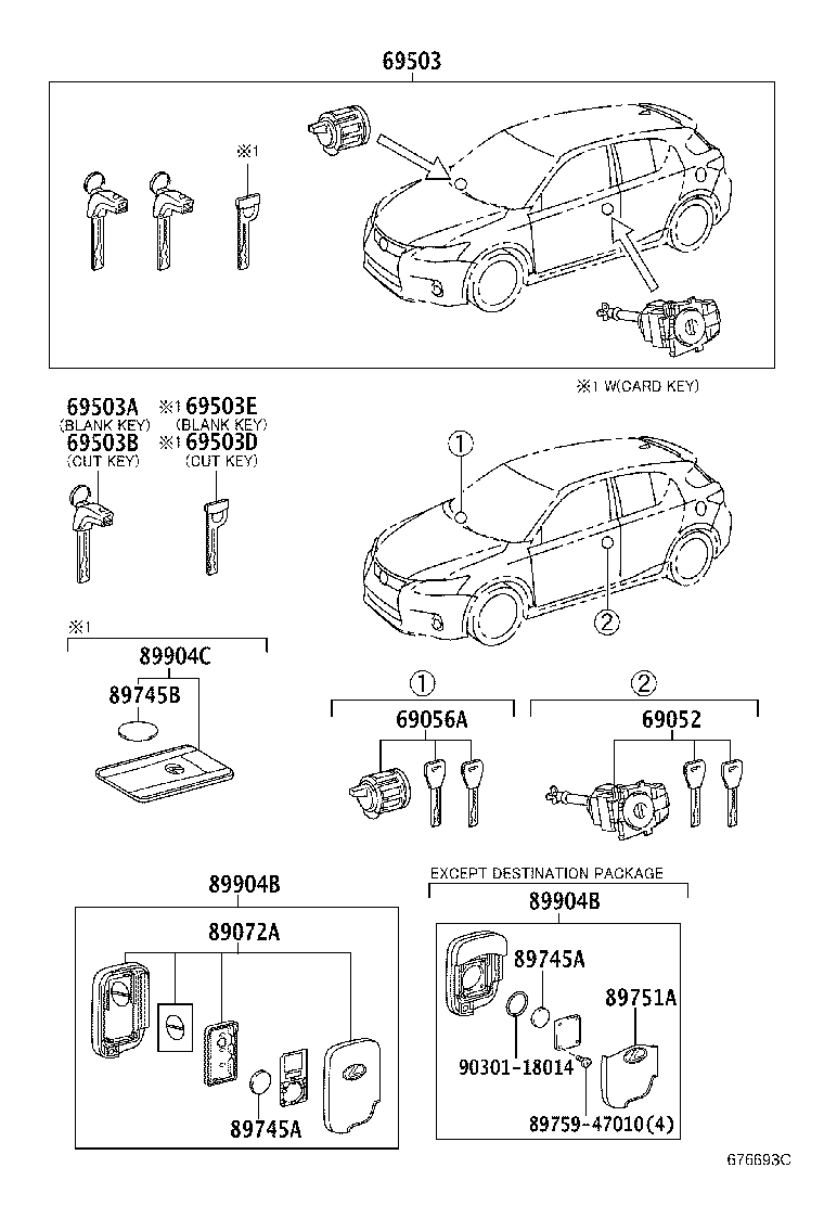69005-76020 CYLINDER SET, LOCK product image