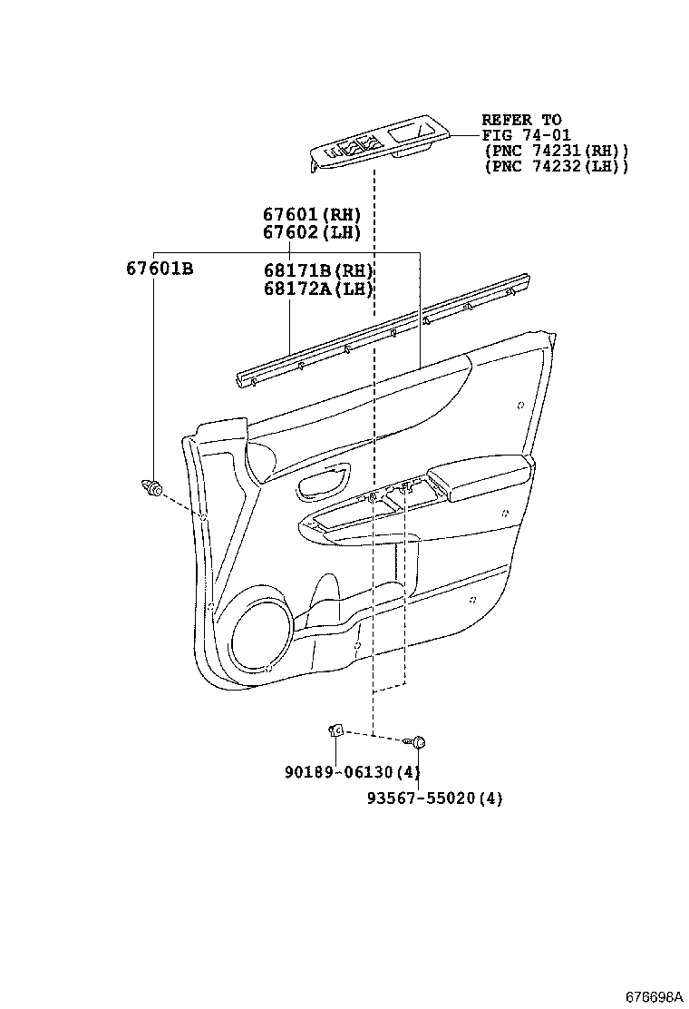 67403-52270 FRAME SUB-ASSY, FRONT DOOR, REAR LOWER RH product image