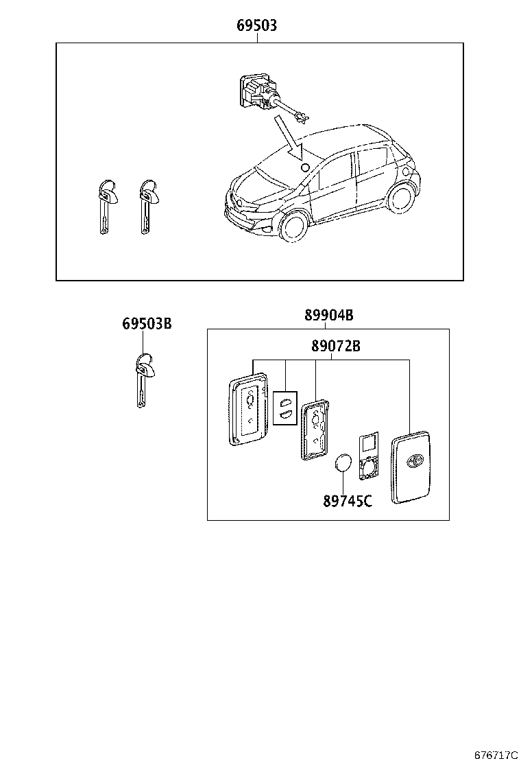 69005-52P40 CYLINDER SET, LOCK product image